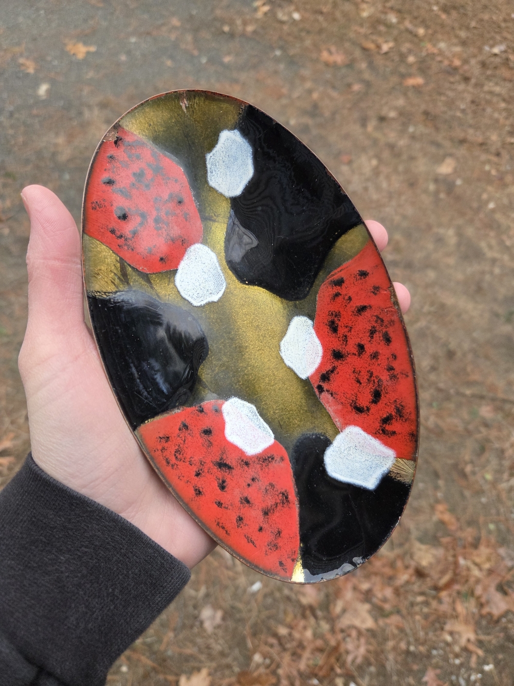 Vintage MCM Enamel Trinket Dish